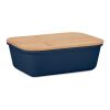 Lunch box mit bambus deckel marineblau | ohne Werbeanbringung | Nicht verfügbar | Nicht verfügbar | Nicht verfügbar
