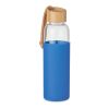 Trinkflasche Glas 500 ml mit Bambus Deckel königsblau