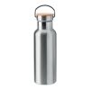 Doppelwandige Trinkflasche mit Bambus Deckel mattsilber | ohne Werbeanbringung | Nicht verfügbar | Nicht verfügbar | Nicht verfügbar