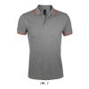 PASADENA Herren Polo 200g Melange Grau/Orange | 3XL | ohne Werbeanbringung | Nicht verfügbar | Nicht verfügbar | Nicht verfügbar