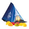 Fußball-Design Tetraeder 15 g Trolli Fruchtgummi Standardformen weiß | ohne Werbeanbringung