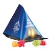 Tetraeder 15 g Trolli Fruchtgummi Standardformen weiß | ohne Werbeanbringung | Sterne | Folie, weiß
