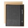 Recyceltes PU-Notizbuch (A5) und Kugelschreiber-Set Tarek Schwarz | ohne Werbeanbringung | Nicht verfügbar | Nicht verfügbar