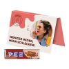 Werbekarte Visitenkartenformat PEZ 4c Euroskala | 1 PEZ Bonbonriegel, Cola