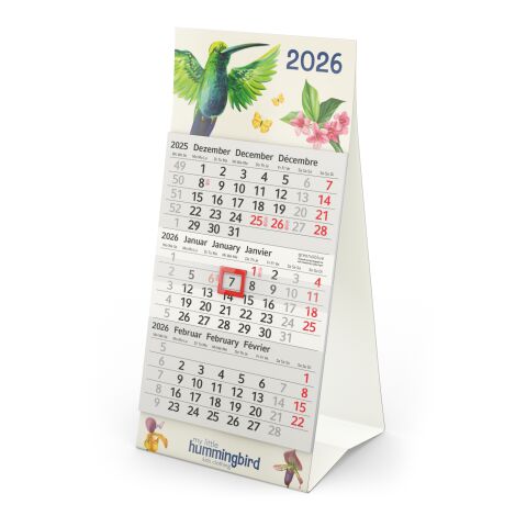 Tischkalender Mini 3 Recycling Hellgrau-rot | ohne Werbeanbringung | ohne Werbeanbringung | ohne Werbeanbringung