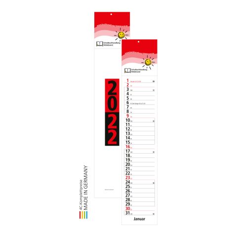 Streifenkalender Trend Complete rot | 4C-Digitaldruck