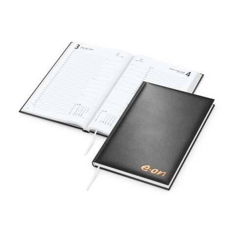 Buchkalender Basic Bestseller inkl. Prägung Schwarz-braun | ohne Werbeanbringung | Kupfer