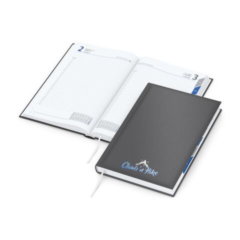 Buchkalender Manager Register Bestseller inkl. Siebdruck-Digital Anthrazit | 4-farbiger Siebdruck-Digital
