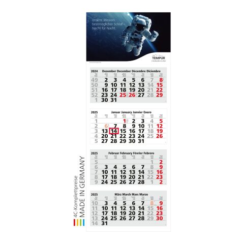 4-Monatskalender Forum Light 4 Bestseller (Mehrblock) hellgrau-rot | 4C-Quality Digital