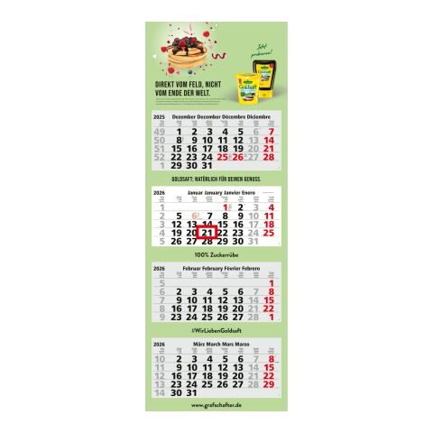 4-Monatskalender Quadro Light 4 Bestseller (Mehrblock) Hellgrau-rot | 4C-Quality Digital | Nicht verfügbar | Nicht verfügbar | Nicht verfügbar | Deutsch