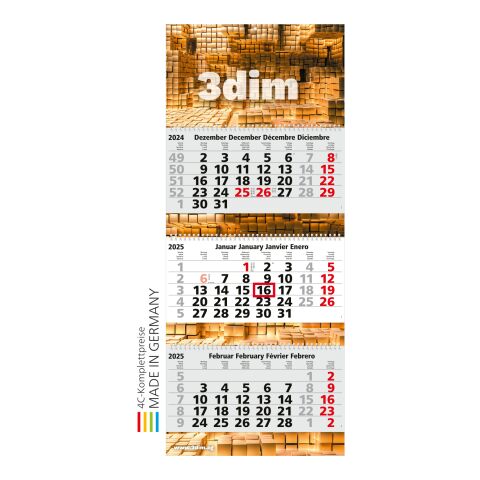 3-Monatskalender Maxi Wire-O 3 Bestseller (Mehrblock) hellgrau-rot | ohne Werbeanbringung | ohne Werbeanbringung | ohne Werbeanbringung