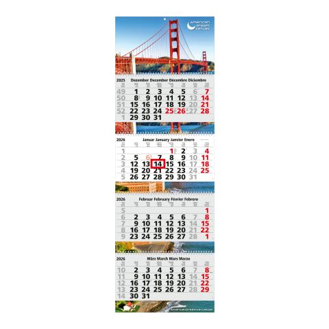 4-Monatskalender Quadro Wire-O 4 Bestseller (Mehrblock)