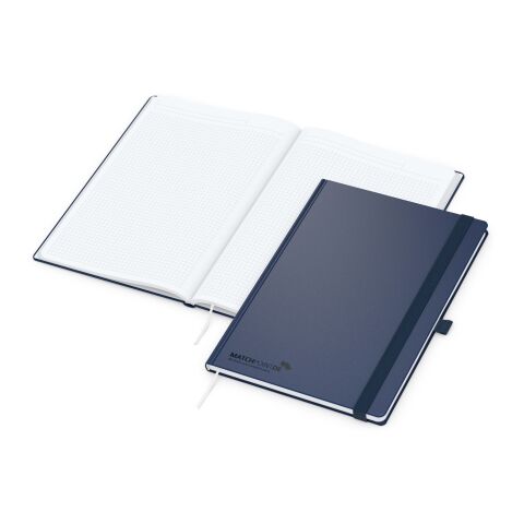 Werbeartikel Notizbuch Vision-Book White Bestseller inkl. Prägung – marineblau-schwarz – A4 – mit Logo bedruckt