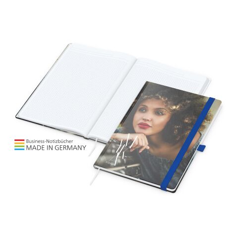 Business-Notizbuch Match-Book White A4/A5 mittelblau | A4 | 4C-Quality Digital | gloss-individuell