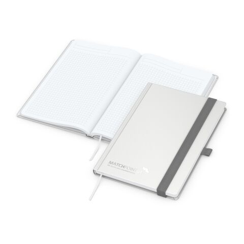 Notizbuch Vision-Book White Bestseller inkl. Prägung Weiß-silber | A5 | ohne Werbeanbringung | Silber