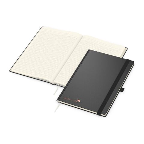 Werbeartikel Notizbuch Vision-Book Creme Bestseller inkl. Prägung – schwarz-braun – A4 – mit Logo bedruckt