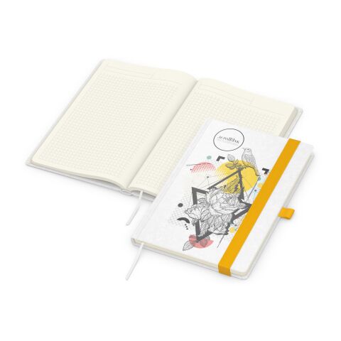 Notizbuch Match-Book Creme Bestseller Bunt-gelb | A5 | ohne Werbeanbringung | Gelb | Natura Individuell