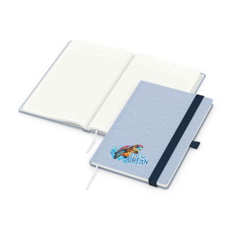 Notizbuch Ocean-Book Recycling Blau-marineblau | 1-farbiger Siebdruck-Digital