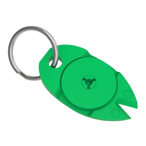 Premium-Werbeartikel Schlüsselanhänger Zecke – grasgrün – mit Logo bedruckt, praktisches Hilfsmittel zur Zeckenentfernung für Outdoor-Events