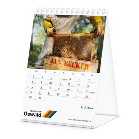 Bildkalender MagicPix Table Hoch Bestseller (personalisiert) Hellgrau-rot | 4C-Quality Digital