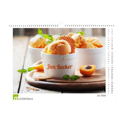 Bildkalender MagicPix Panorama Bestseller (personalisiert) Hellgrau-rot | A3-Plus | 4C-Quality Digital