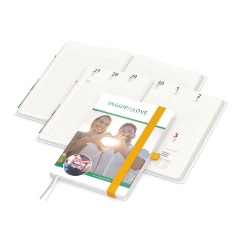 Werbeartikel Wochenplaner Match-Hybrid Recycling | Bunt-gelb | mit Logo bedrucken