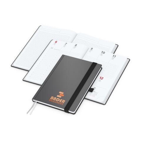 Wochenplaner Vision-Hybrid White Bestseller inkl. Siebdruck-Digital Anthrazit | A5 | 1-farbiger Siebdruck-Digital
