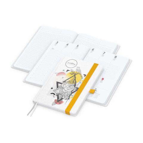 Wochenplaner Match-Hybrid White Bestseller Bunt-gelb | A5 | 4C-Quality Digital | Natura Individuell | Gelb