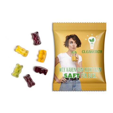 Fruchtsaftbärchen im Werbetütchen transparent | 15 g | ohne Werbeanbringung | Standard-Folie