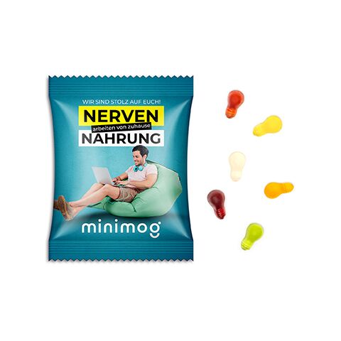 Werbeartikel Fruchtgummi Standardformen – weiße – 15 g – mit Logo bedruckt