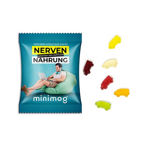 Fruchtgummi Standardformen transparent | 15 g | ohne Werbeanbringung | Standard-Folie | Smilie