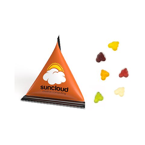 Mini Tetraeder Fruchtgummi weiß | ohne Werbeanbringung | Fahrradfahrer