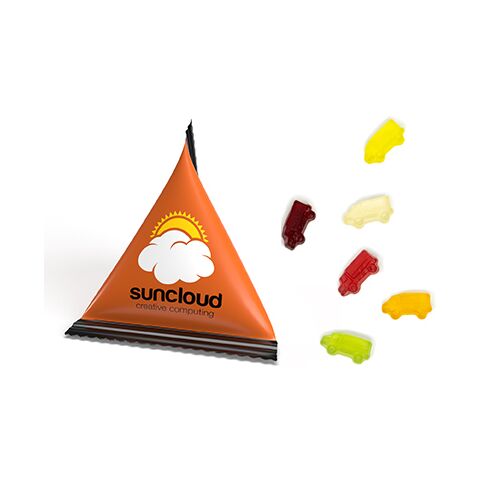 Mini Tetraeder Fruchtgummi transparent | ohne Werbeanbringung | Daumen hoch