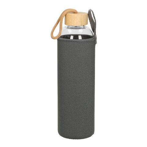 Glasflasche mit Hülle &quot;Bamboo&quot; 1,0 l transparent | ohne Werbeanbringung | Nicht verfügbar | Nicht verfügbar