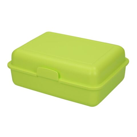 Nachhaltiger Werbeartikel Vorratsdose "School-Box" groß, mit Trennschale – lemon – mit Logo bedruckt