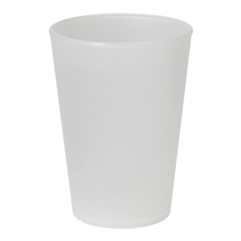 Werbeartikel Turin 0,4 Liter Trinkbecher transparent in konischer Form ideal für Partys Festivals & Events – weiß – mit Logo bedruckt
