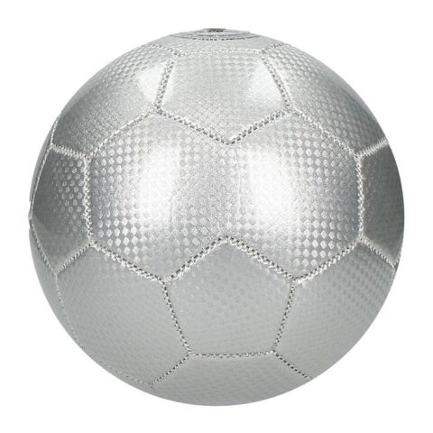 Werbeartikel Fußball "Carbon", klein – silber – mit Logo bedruckt