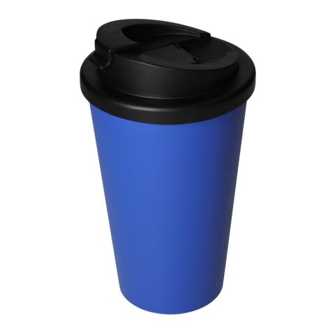 Werbeartikel 350 ml Premium Deluxe Coffee-to-go-Becher, auslaufsicherer Thermobecher mit 2K-Verschluss & Schraubdeckel – trend-blau PS – mit Logo