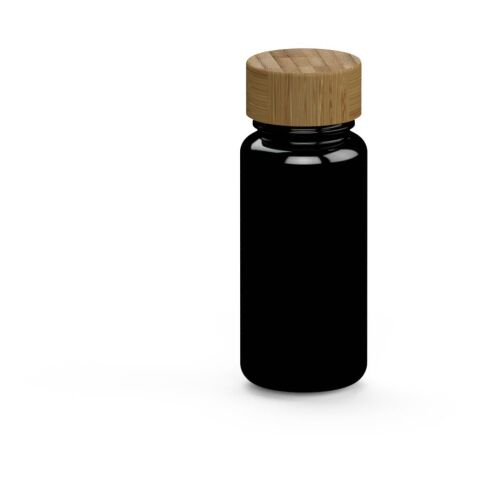 Kundengeschenk Trinkflasche Natural – schwarz – mit Logodruck 400 ml aus robustem nachhaltigem Tritan BPA-frei auslaufsicher