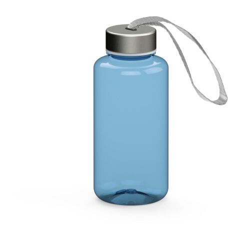 Werbeartikel Pure 700 ml Trinkflasche aus Tritan kohlensäuregeeignet & auslaufsicher mit Edelstahldeckel & Trageschlaufe – trend-blau ps – mit Logo