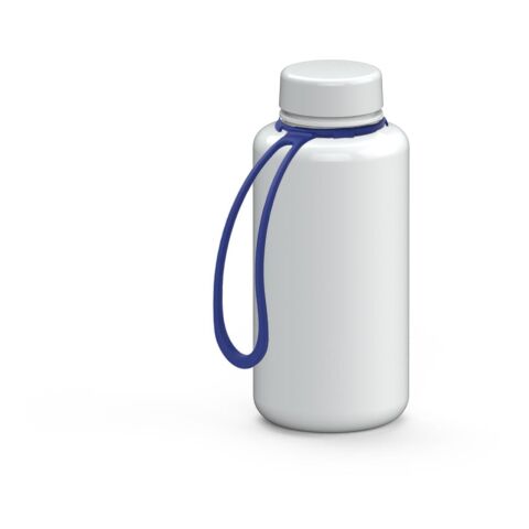 Werbeartikel Refresh 700 ml Trinkflasche aus Tritan kohlensäuregeeignet & auslaufsicher mit weiter Öffnung, inkl. Strap – weiß – mit Logo bedruckt