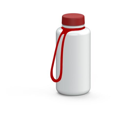 Werbeartikel Refresh 700 ml Trinkflasche aus Tritan kohlensäuregeeignet & auslaufsicher mit weiter Öffnung, inkl. Strap – weiß – mit Logo bedruckt