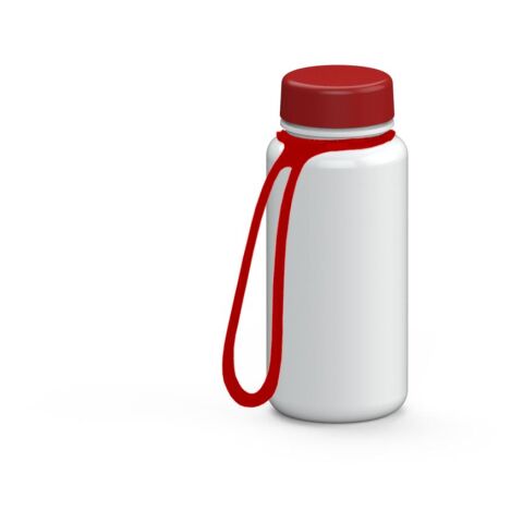 Werbeartikel Tritan Trinkflasche 400 ml Refresh auslaufsicher kohlensäuregeeignet BPA-frei UV-Druck geeignet, inkl. Strap – weiß – mit Logo bedruckt