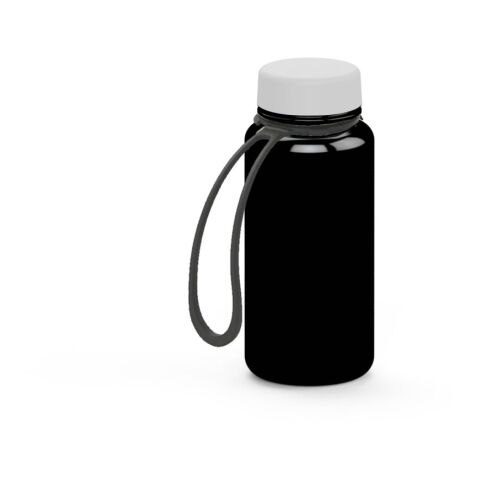 Werbeartikel Tritan Trinkflasche 400 ml Refresh auslaufsicher kohlensäuregeeignet BPA-frei UV-Druck geeignet, inkl. Strap – schwarz – mit Logo