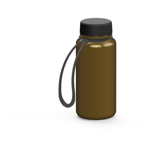 Werbeartikel Trinkflasche "Refresh", 400 ml, inkl. Strap – gold – mit Logo bedruckt