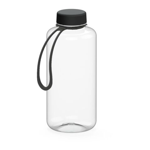 Werbeartikel Refresh 1,0 l Trinkflasche aus Tritan BPA-frei & auslaufsicher für kohlensäurehaltige Getränke, inkl. Strap – weiß – mit Logo bedruckt