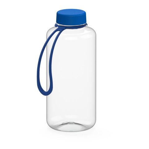 Werbeartikel Refresh 1,0 l Trinkflasche aus Tritan BPA-frei & auslaufsicher für kohlensäurehaltige Getränke, inkl. Strap – weiß – mit Logo bedruckt