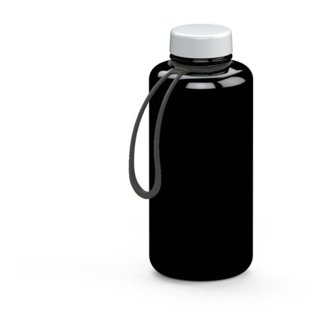 Werbeartikel Refresh 1,0 l Trinkflasche aus Tritan BPA-frei & auslaufsicher für kohlensäurehaltige Getränke, inkl. Strap – schwarz – mit Logo