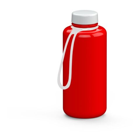 Werbeartikel Refresh 1,0 l Trinkflasche aus Tritan BPA-frei & auslaufsicher für kohlensäurehaltige Getränke, inkl. Strap – rot – mit Logo bedruckt