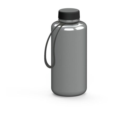 Werbeartikel Refresh 1,0 l Trinkflasche aus Tritan BPA-frei & auslaufsicher für kohlensäurehaltige Getränke, inkl. Strap – silber – mit Logo bedruckt